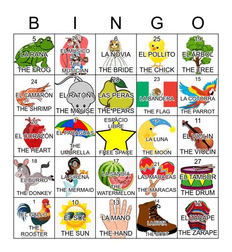 Mexican Bingo Cards Printable