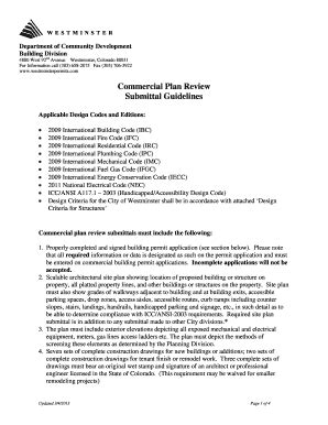 Fillable Online Ci Westminster Co Commercial Plan Review Submittal