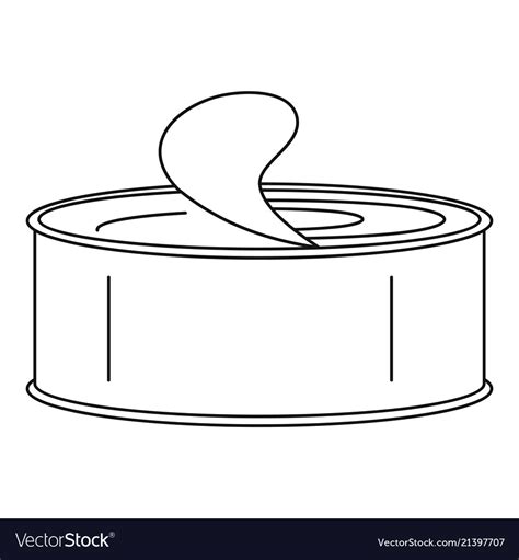 Open Tin Can Icon Outline Style Royalty Free Vector Image