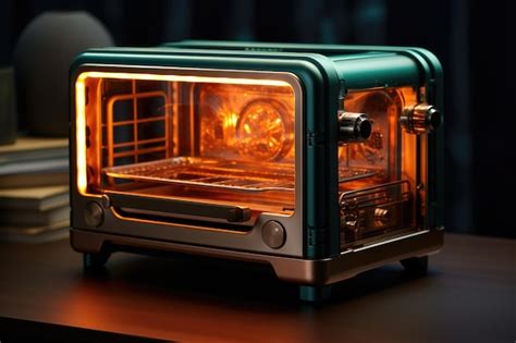 Premium Ai Image Closeup Of Toaster Oven With Glowing Heating Elements