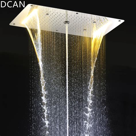 9 Function Shower Heads Light Big Rain Shower 700x380mm Large Waterfall Multi Function Ceiling