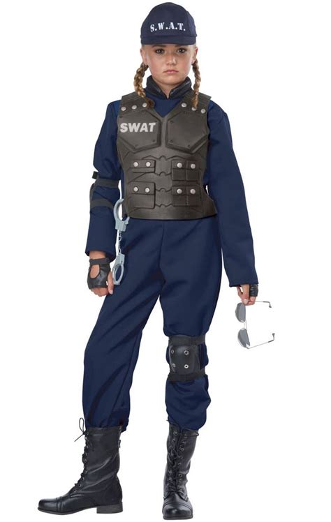 Kids Swat Police Officer Costume Junior Swat Team Costume For Kids