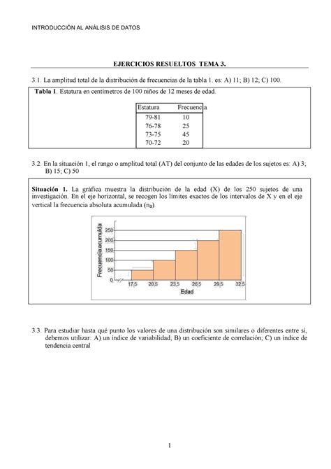 Ejercicios Tema 3 Ejercicios Resueltos Tema 3 3 La Amplitud Total De La Distribución De