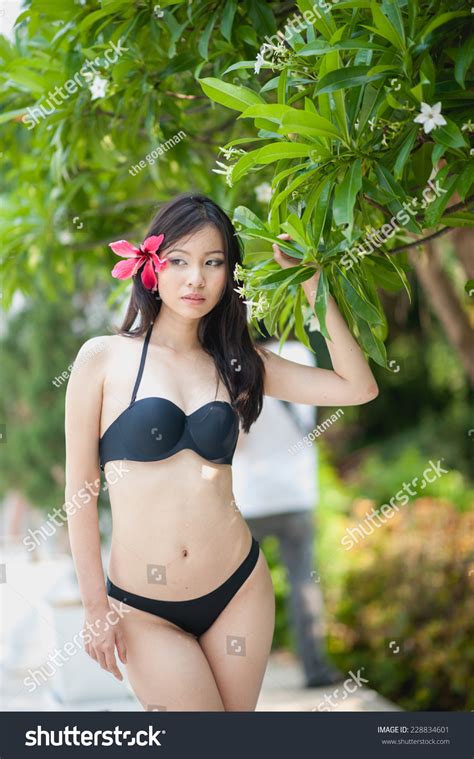 Portrait Thai Bikini Girl Standing Near Stock Photo 228834601 Shutterstock