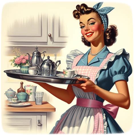 1950s Homemaker Housewife Clipart 10  Images Commercial Use Paper