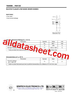 1N4110 Datasheet(PDF) - SEMTECH ELECTRONICS LTD.