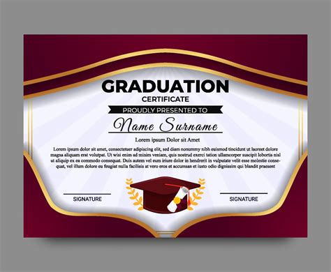 Template Certificates School Graduation General Vector Art Graphics