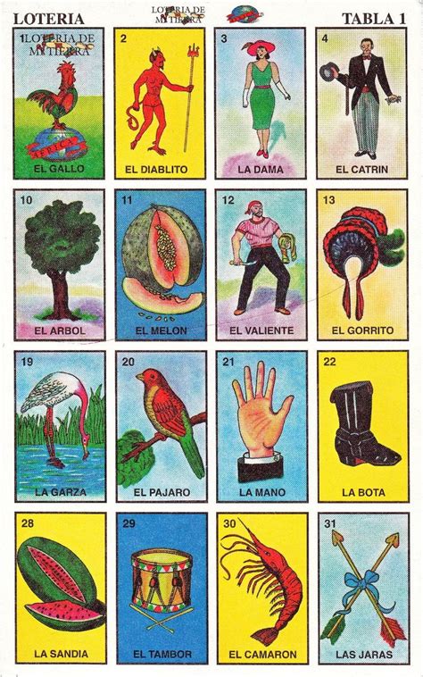 Tarjetas De Loteria Imprimibles El Conjunto Completo De Tablas