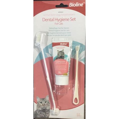 Bioline Dental Hygiene Set For Cats Cheese Toothpaste Lazada PH