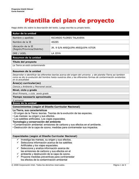 Use Esta Plantilla Gratis De Plan De Proyecto De Excel 385