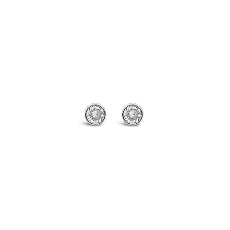 Absolute Sterling Silver Birthstone Collection Earrings - April SE200