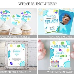 Let S Get Soaked Invitation Printable Birthday Bundle Water Balloon