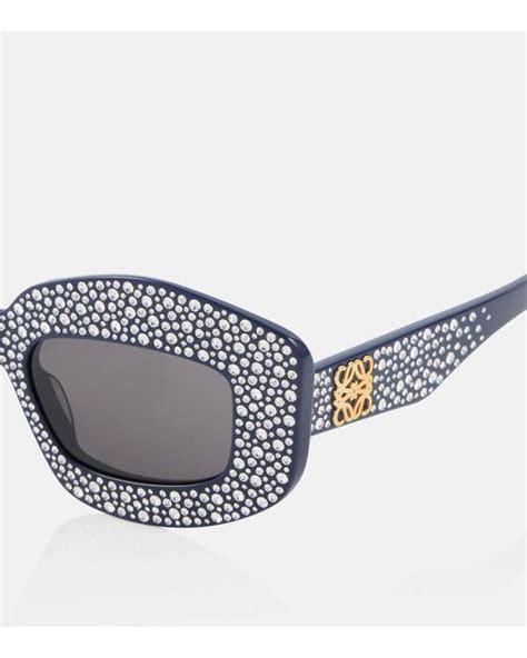 Loewe Starry Night Embellished Oversized Sunglasses In Blue Lyst