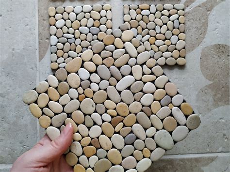 River Rock Mat Natural Stone Coasters Eco Decor Pebble Mat Etsy