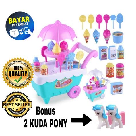 Jual Mainan Anak Gerobak Es Krim Mini FI 503 Ice Cream Stroller Murah