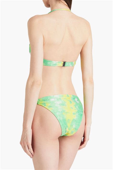 Ganni Twisted Printed Triangle Bikini Top The Outnet