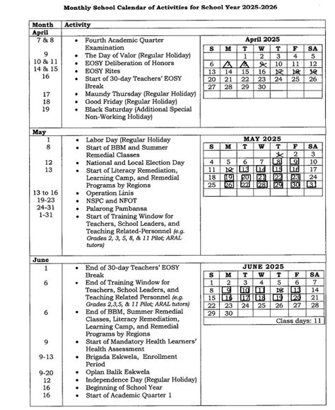 deped calendar  activities    teachers craft