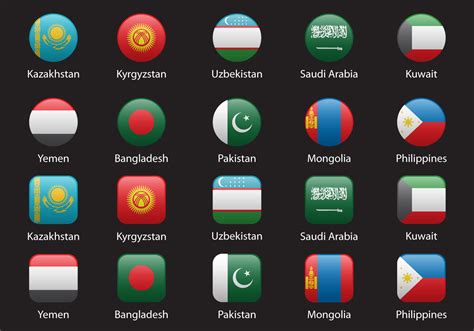 Asia Flags Set 2 - Download Free Vector Art, Stock Graphics & Images