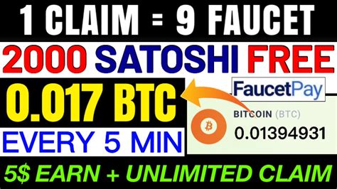 Per Claim 9 Faucet High Paying Bitcoin Faucet 5 Min Claim Low