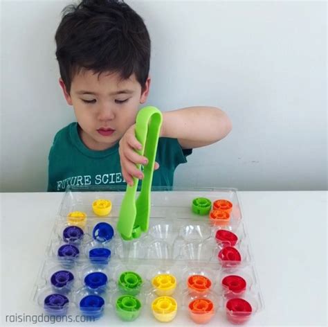 Egg Carton and Lids Color Sorting Activity * ages 2-5 ⋆ Raising Dragons ...