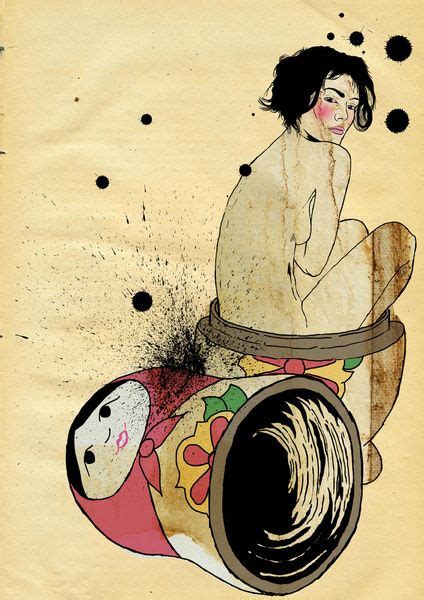 A Woman Naked Into A Matryoshka Tatuaje De Matrioskas Ilustraciones