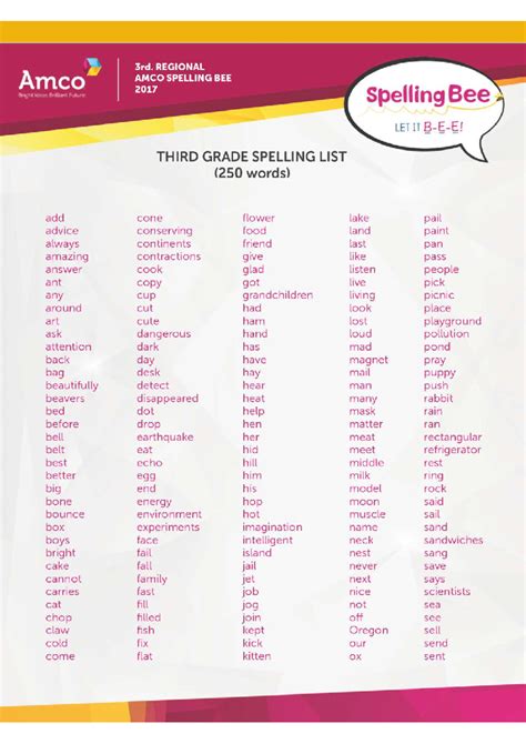 spelling bee words english  sl studocu