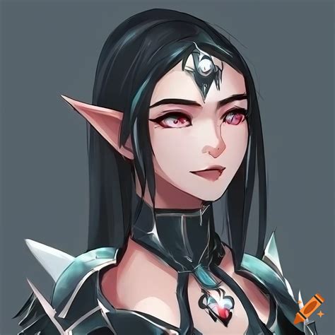 Detailed Concept Art Of A Confident Female Elf On Craiyon