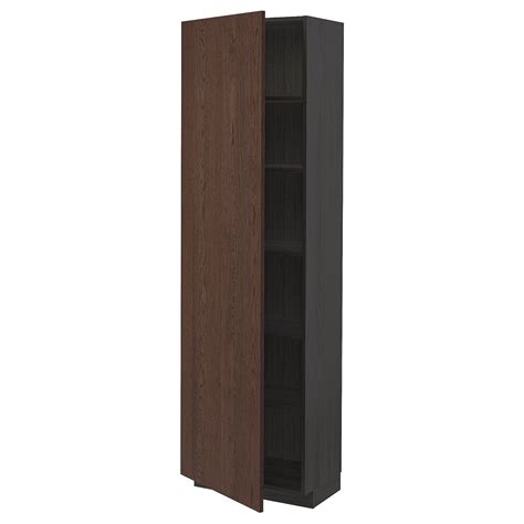 METOD Hoge Kast Met Planken Zwart Sinarp Bruin 60x37x200 Cm IKEA