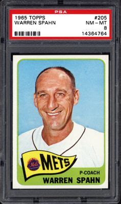 Auction Prices Realized Baseball Cards 1965 TOPPS Warren Spahn Summary