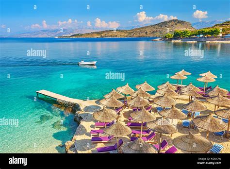 Albania, Ksamil Beach, Albanian Riviera Stock Photo - Alamy