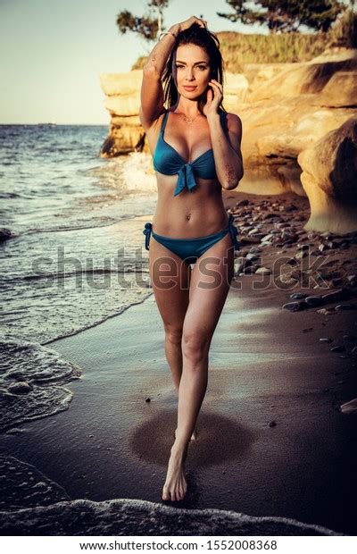 Sexy Brunette Girl Bikini Posing On Stock Photo 1552008368 Shutterstock