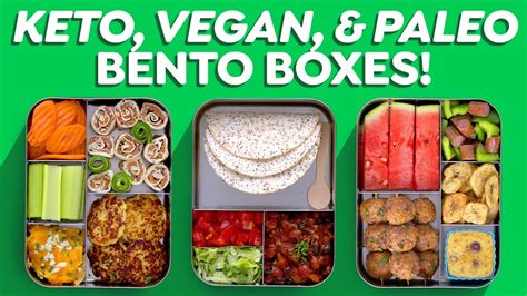 3 Easy Bento Box Lunch Ideas Keto Vegan And Paleo