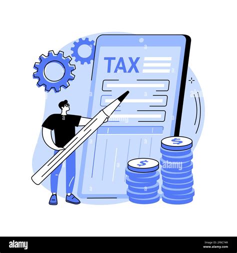 Mobile App Tax Filing Software Abstract Concept Vector Illustration