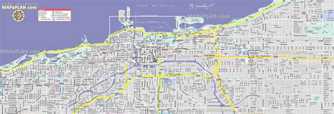 Chicago map - Downtown city center detailed travel guide with must-see ...