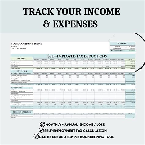 Self-employed Tax Deductions Small Business Expense Tracker Startup