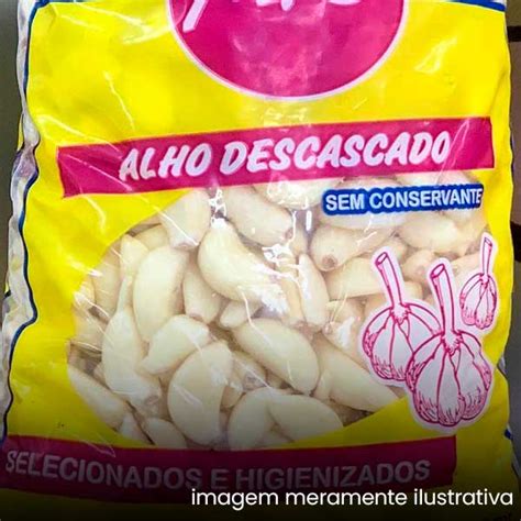 Alho Descascado Pacote De 1 Kg Hey Fruit