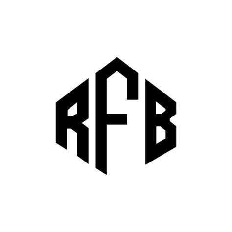 Rfb buchstaben-logo-design mit polygon-form rfb polygon- und würfelform ...