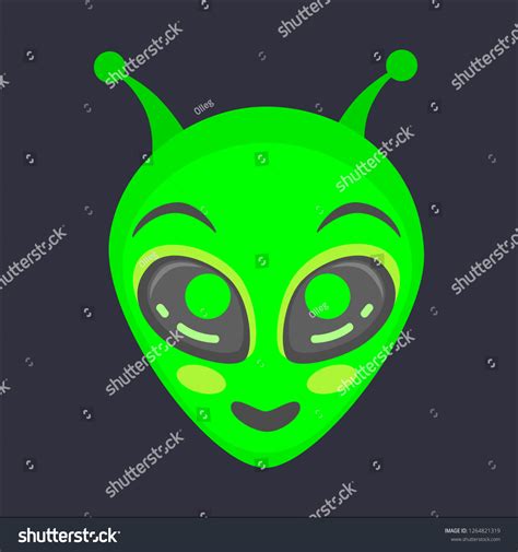 Alien Head Alien Face Emoji Humanoid Stock Illustration 1264821319 ...