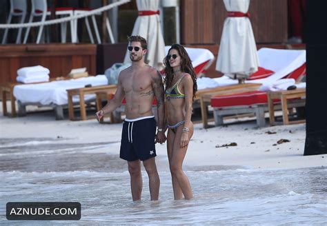 Izabel Goulart Sexy In A Thong Bikini With Boyfriend At The Beach In St Barts Aznude