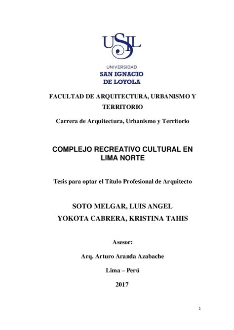 Pdf Facultad De Arquitectura Urbanismo Y Territorio Tesis Para Optar El Título Profesional De