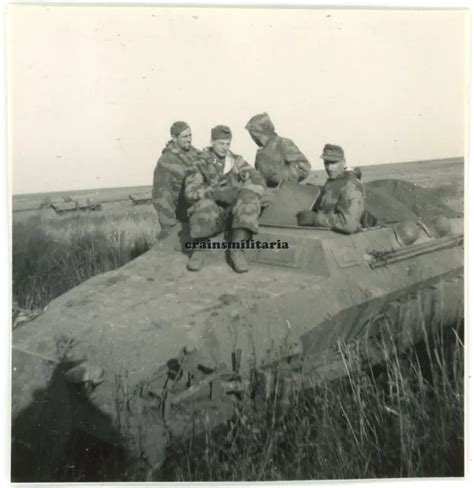 Orig Foto Pd Panzersp Hwagen Sdkfz Tarn Camo Uniform In Der