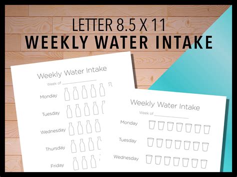 Weekly Water Intake Graphic By Ascendprints · Creative Fabrica