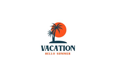 Beach Vacation Logo Design Template Vector Art At Vecteezy