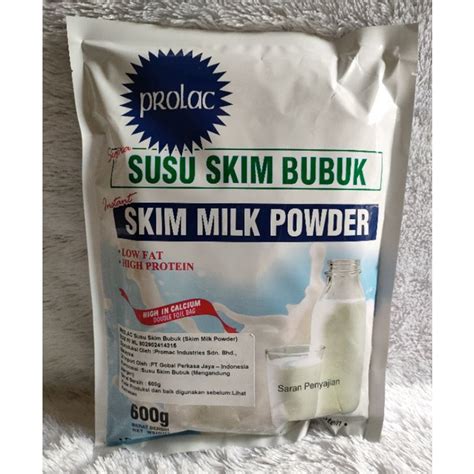 Jual Prolac Susu Skim Bubuk Malaysia 600 Gr Shopee Indonesia