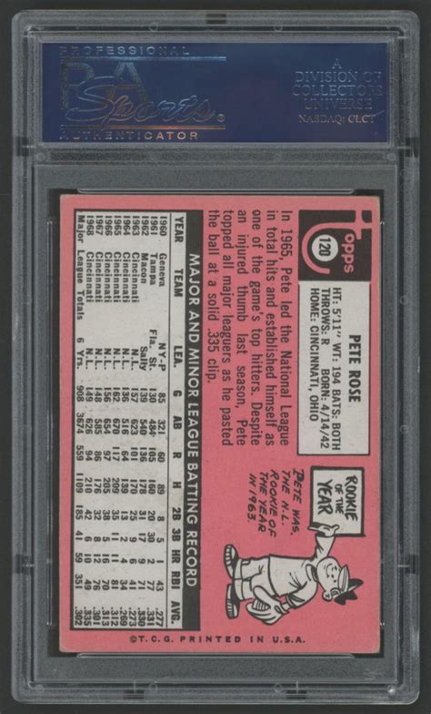 Pete Rose Signed 1969 Topps 120 Psa Pristine Auction