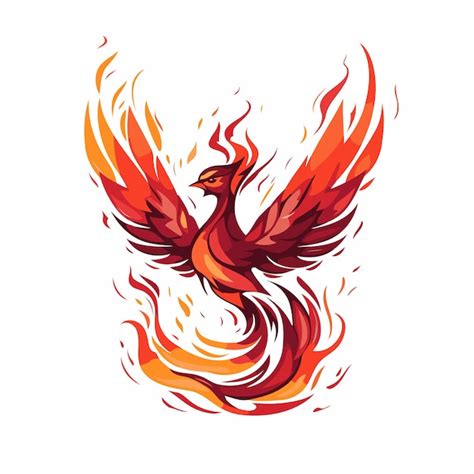 Premium Vector Phoenix Bird In The Fire Vector Illustration Isolated