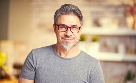 Portrait Of Happy Older White Man Wearing Glasses Stock Image Image