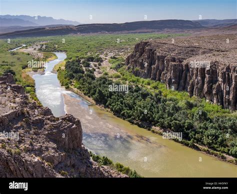 Rio Grande River From Hot Springs Canyon Trail Rio Grande Village Big