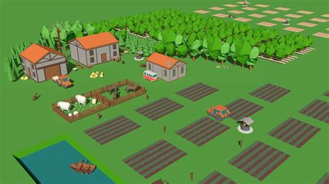 3D Model Simple Poly Farm VR AR Low Poly CGTrader