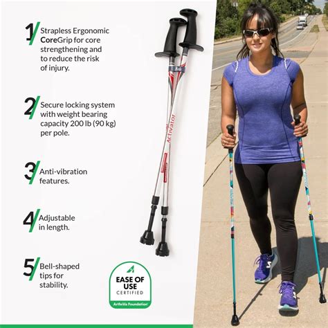 Urban Poling Activator Walking Poles For Rehab Patented Nordic